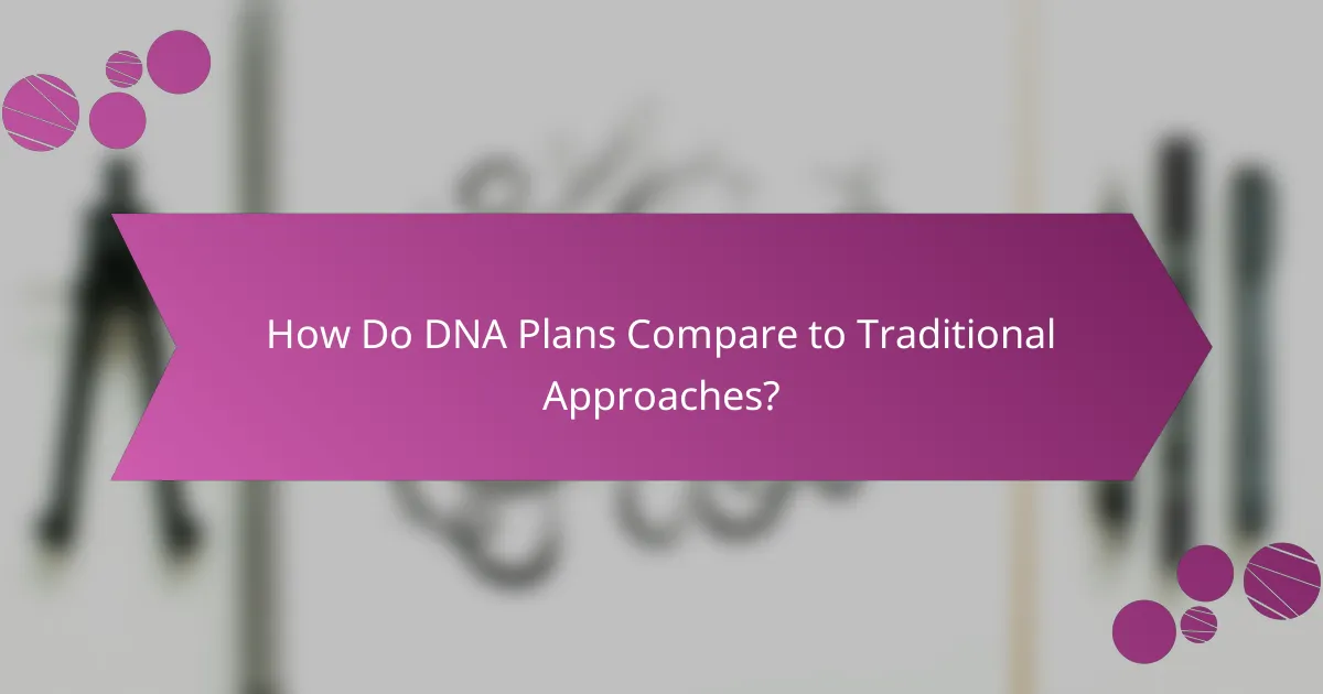 How Do DNA Plans Compare to Traditional Approaches?