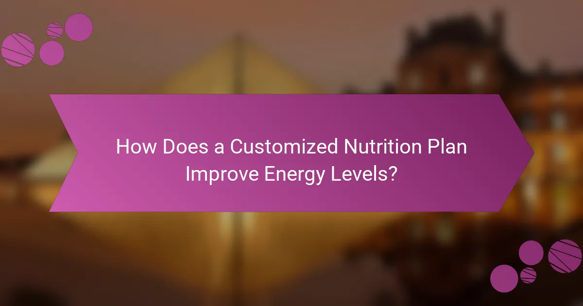 How Does a Customized Nutrition Plan Improve Energy Levels?