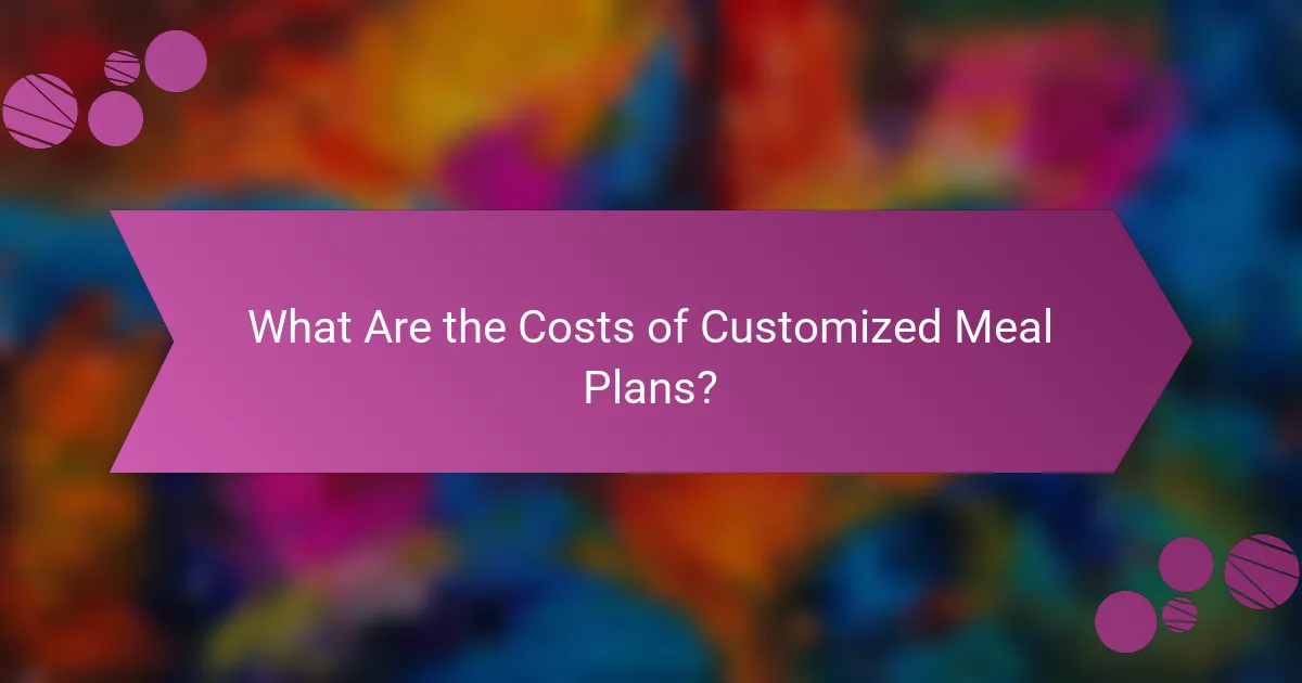 What Are the Costs of Customized Meal Plans?