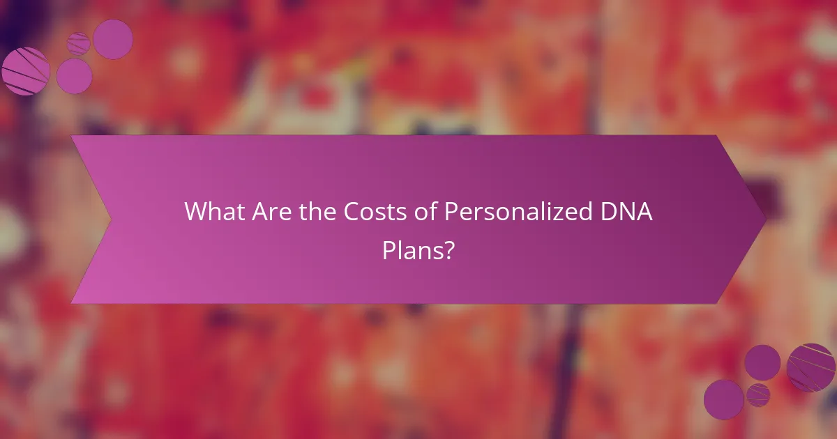 What Are the Costs of Personalized DNA Plans?