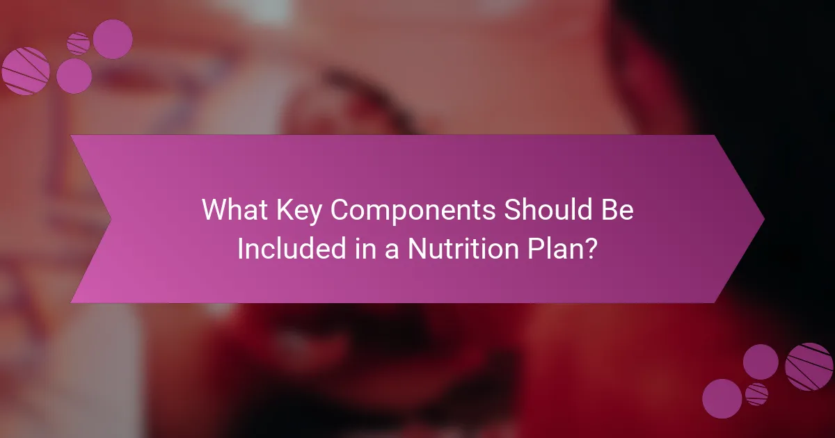 What Key Components Should Be Included in a Nutrition Plan?
