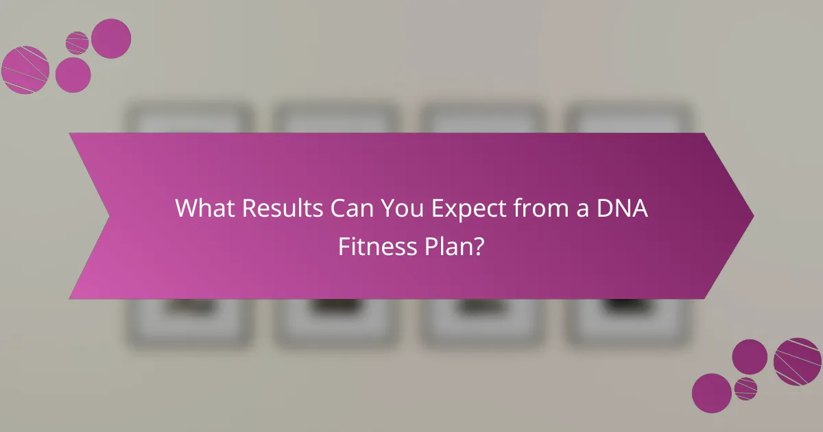 What Results Can You Expect from a DNA Fitness Plan?